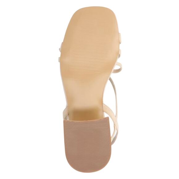 Journee Women's Amity Bow Detail Strappy Block Heel Sandals Beige Size 11 - Picture 5 of 5